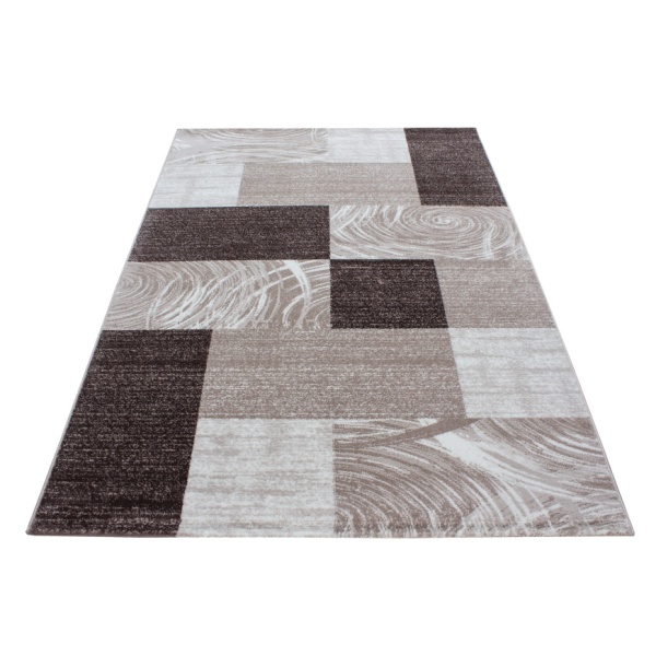 Geometric Modern Brown Rug for Livingroom, Bedroom, Hallway